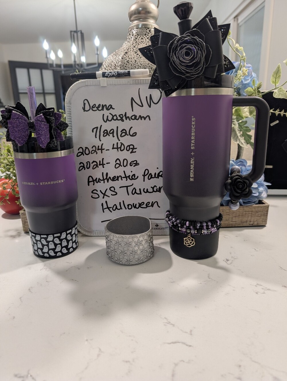 NWT Stanley x Starbucks Taiwan Exclusive Halloween Purple Ombre Tumbler Set